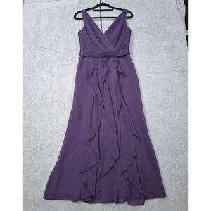 White by Vera Wang Dress Womens 8 Ruffle Gown Chiffon Whimsy Fairycore Event